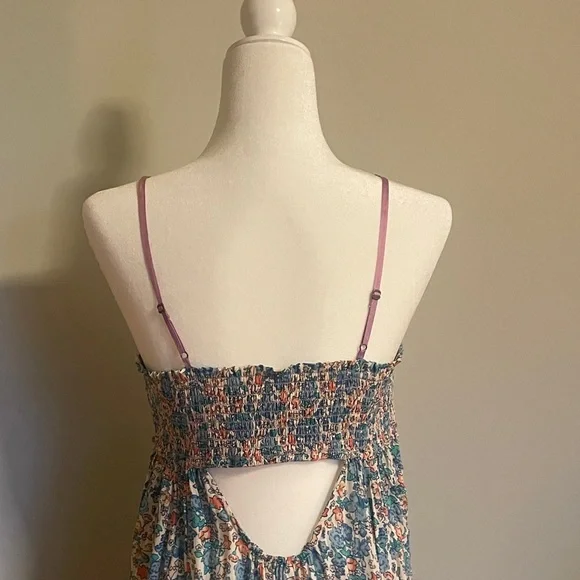 Free People Floral Blue and Pink Maxi Dress - Picture 4 of 11